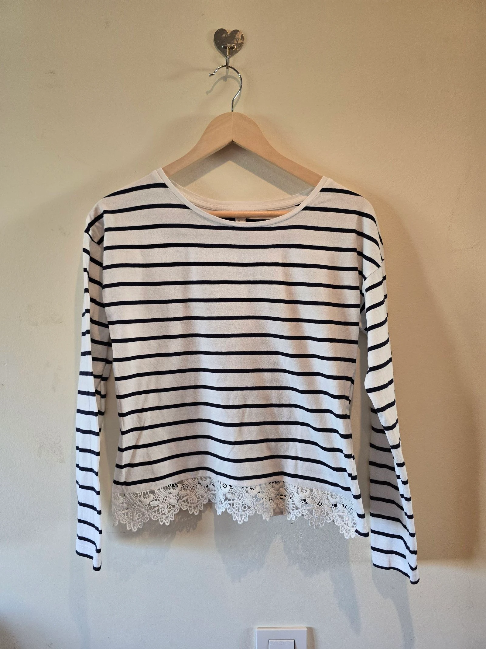 Camiseta de rayas azul marino con encahe de Springfiel-talla S
